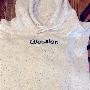 Glossier - XXL Speckled Hoodie - Cream White and Black